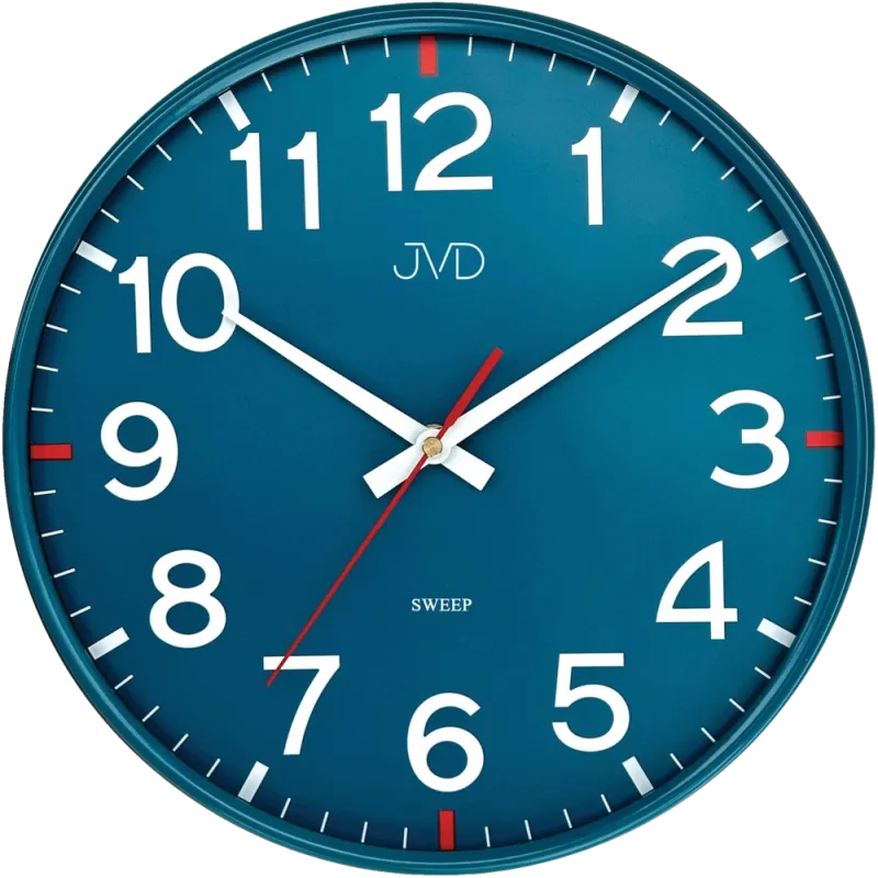 JVD Pastelové modré nástěnné tiché netikající hodiny JVD HX2508.4