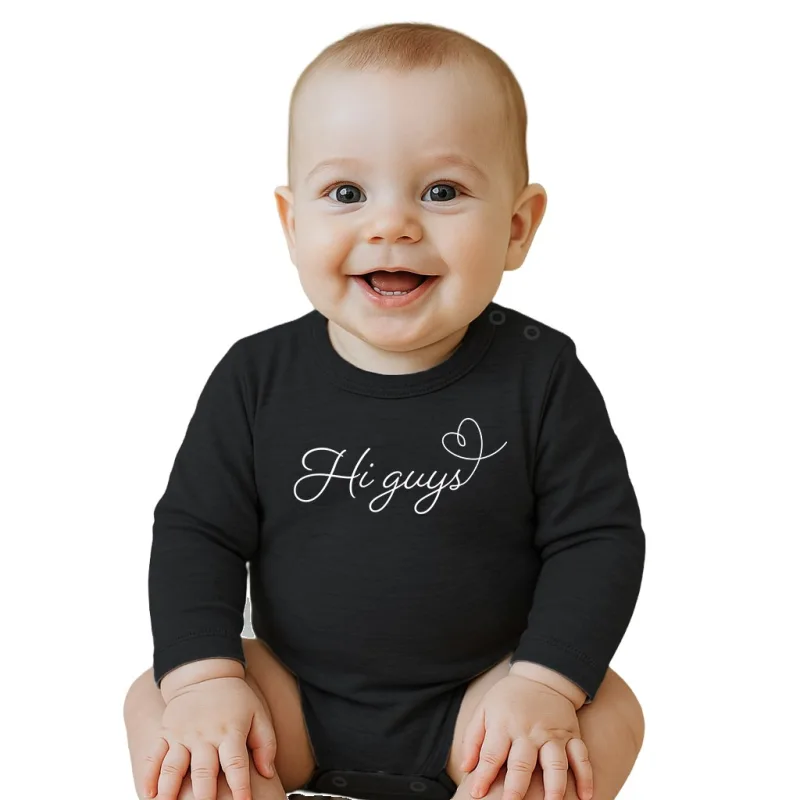 Detské body s potlačou New Baby Hi guys