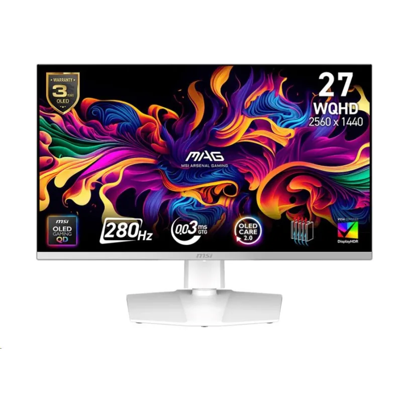 MSI MAG/ 272QPW X28/ 26, 5"/ QD-OLED/ QHD/ 280Hz/ 0, 03ms/ Biela/ 3R MAG…