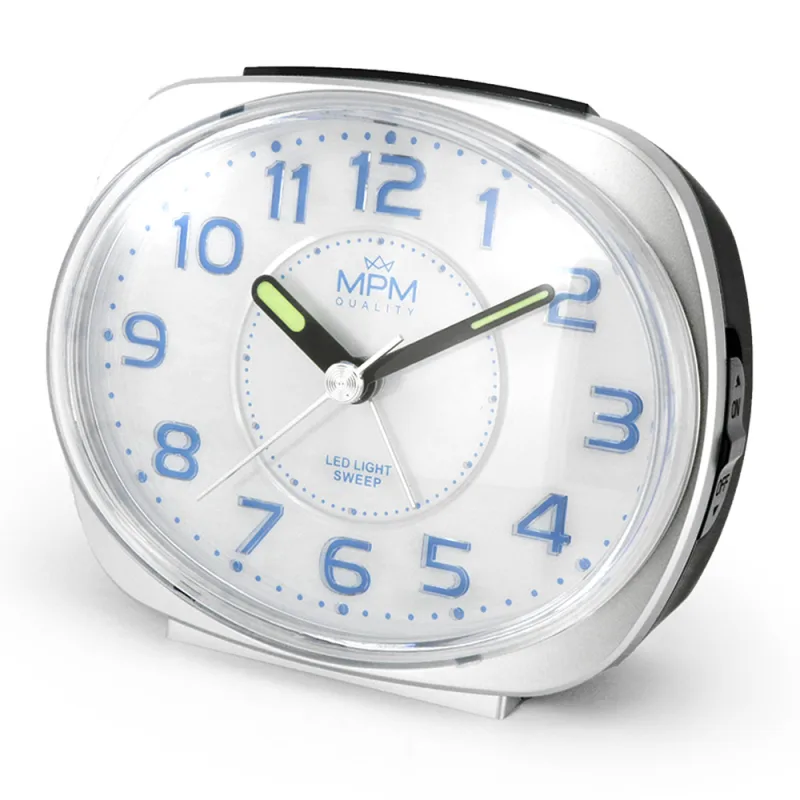 MPM Netikající stříbrný sweep budík MPM C01.4055.70