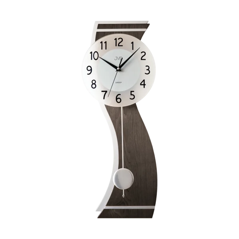 JVD Dřevěné skleněné netikající tiché kyvadlové hodiny JVD NS22012/23