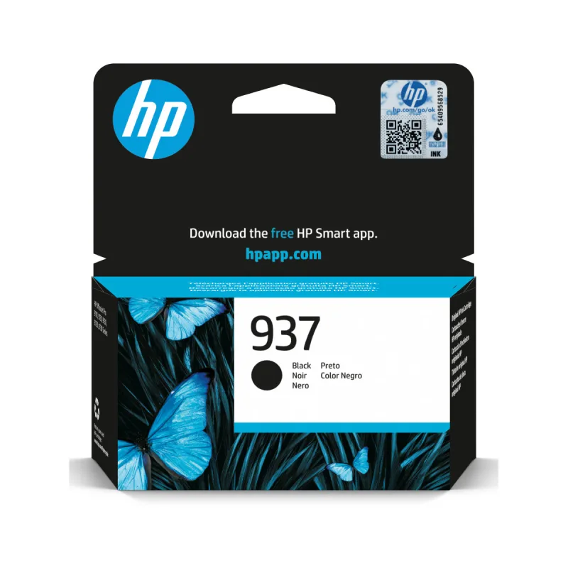 HP 937 ink. náplň čierna, 4S6W5NE 4S6W5NE