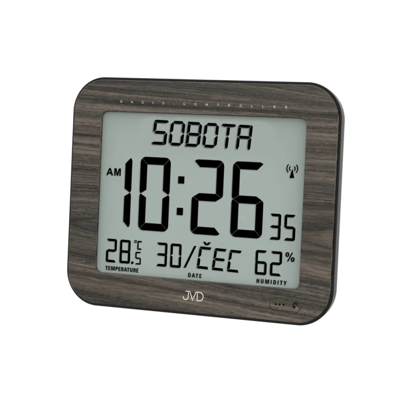 JVD Velké černé rádiem řízené digitální hodiny JVD DH9363.2