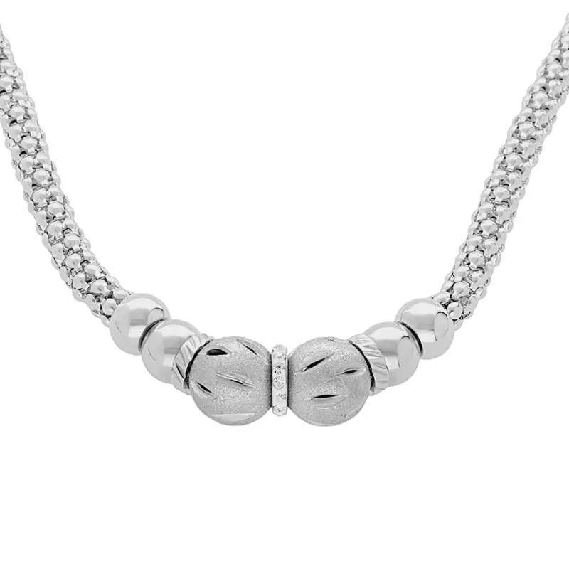 MPM Dámský ocelový nerezový náhrdelník 6106 - stříbrné barvy SNE.6106.. 45cm