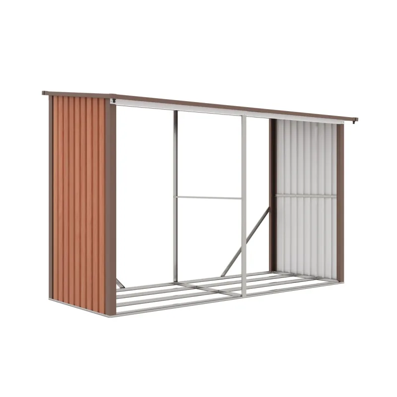 Prístrešok na drevo WOH 682x302x119 cm, hnedý