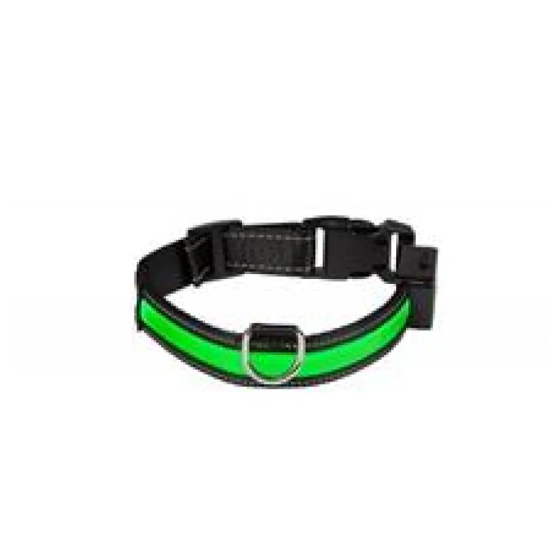 Svítící obojek , L, zelený
