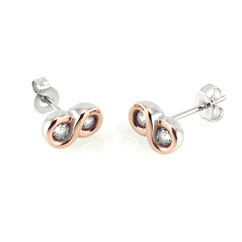 MPM Ocelové náušnice z chirurgické oceli Earrings 7516 - Bicolor
