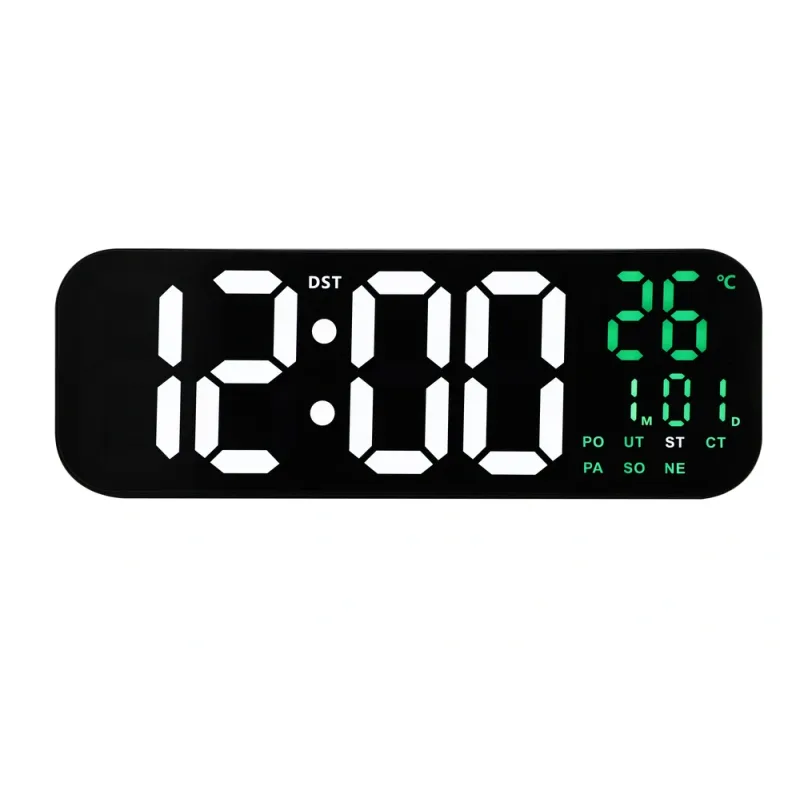 JVD Digitální černé nástěnné hodiny s LED bílými číslicemi JVD DH9016.3