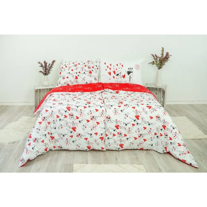 Obliečky 100% bavlna Love 140x200/70x90 cm