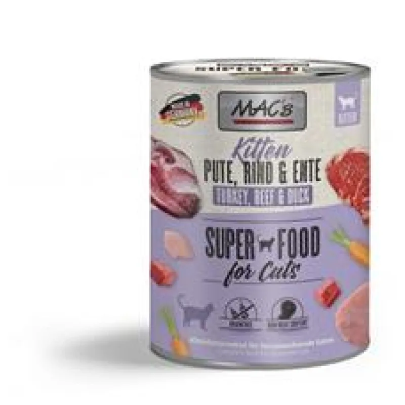 Konz. MACs Cat pro KOŤATA KRŮTA, HOVĚZÍ A KACHNA 400 g