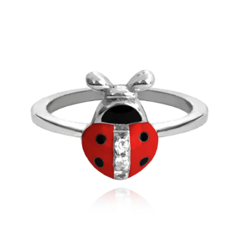 MINET Dětský stříbrný prsten BERUŠKA vykládaná zirkony vel. 48 JMAD0001SR48