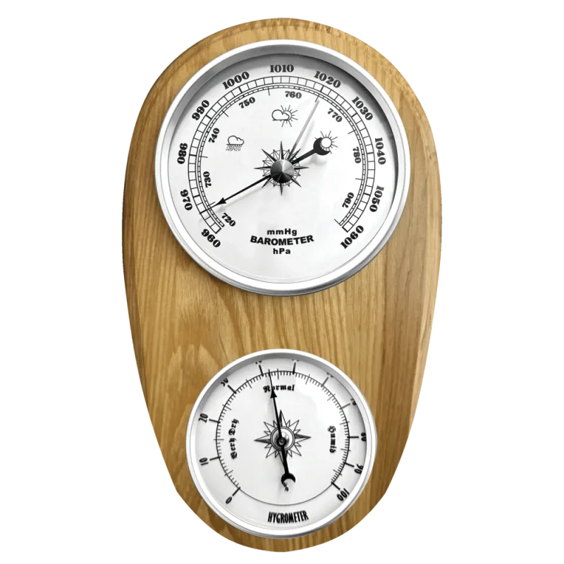 JVD Dřevěný hranatý vlhkoměr a barometr JVD BA231/68