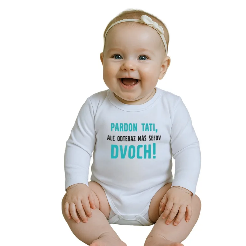 Body s potlačou New Baby Pardon tati,... máš šéfov dvoch!