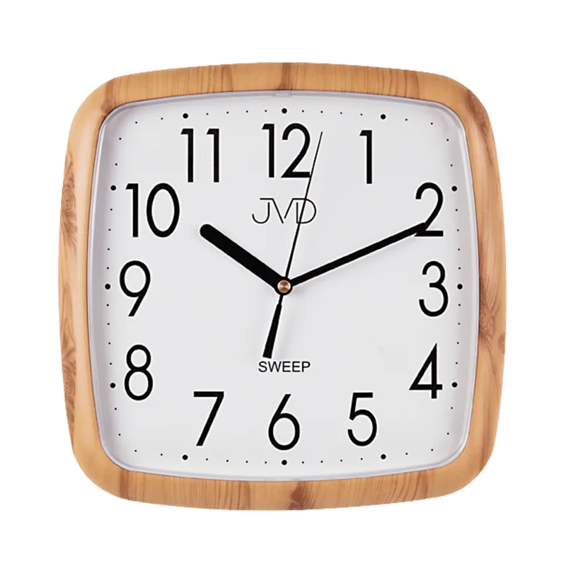 Hranaté nástěnné hodiny JVD quartz H615.3 imitace dřeva - světlé