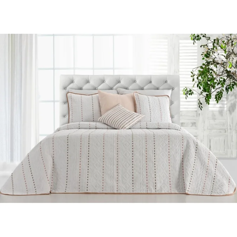 Prehoz na posteľ, Riva smotanová 240x260 cm