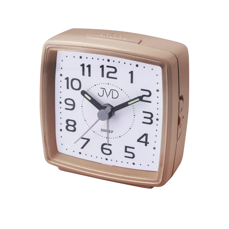 JVD Rose gold ručkový netikající tichý budík JVD SRP28.6