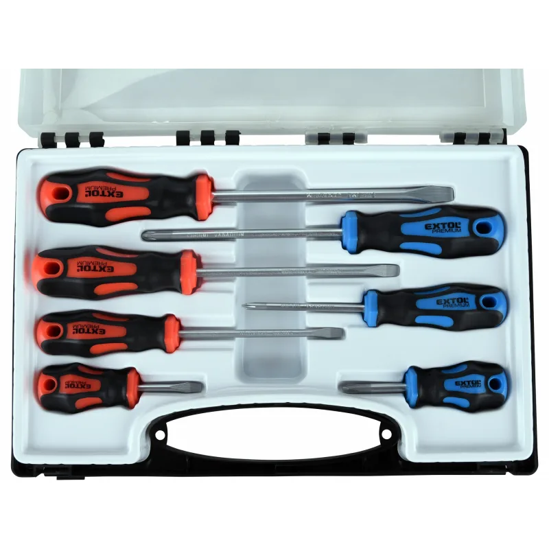 Skrutkovače magnetické, 7-dielna sada, CrV, EXTOL PREMIUM
