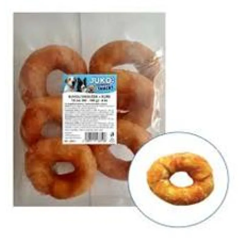 Kroužek buvolí obalený kuřecím masem JUKO Snacks 10 cm (6 ks)