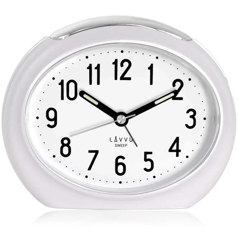 LAVVU Bílý budík SWEEP s plynulým chodem - 3 ROKY ZÁRUKA!  LAS3050