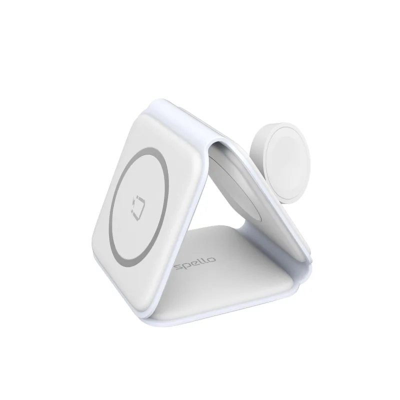 Spello by Epico 3in1 Skladacia Bezdrôtová Nabíjačka - Biela 9915101100129