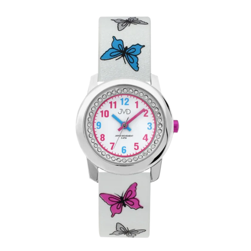 Dívčí dětské barevné hodinky JVD basic J7142.6 s motivem motýlka