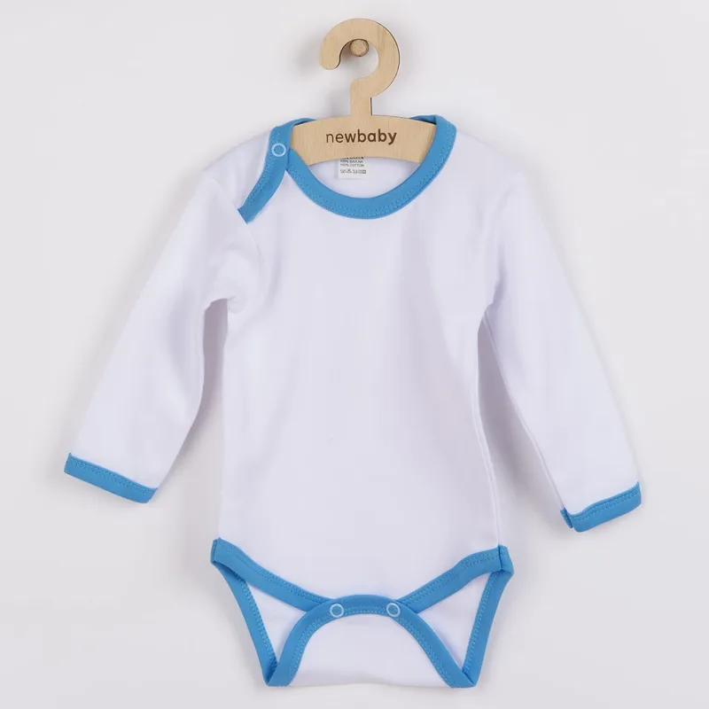 Dojčenské body New Baby s modro-tyrkysovým lemom