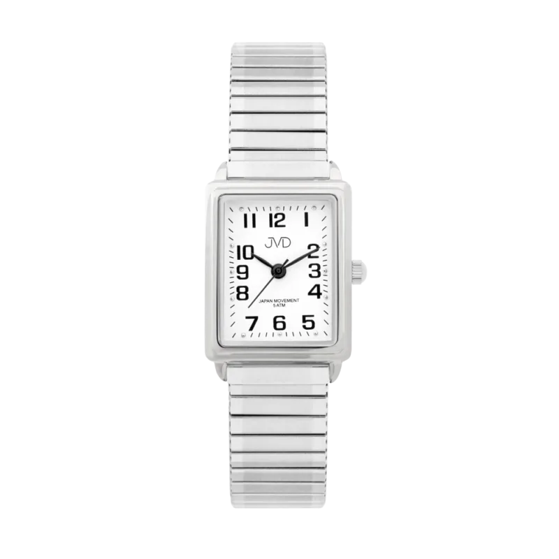 JVD Elegantní hranaté ocelové hodinky JVD steel J4072.3 - unisex s pérovacím páskem