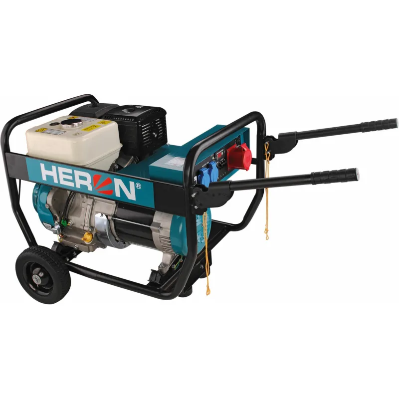 Elektrocentrála benzínová Industrial 3F, 6,8kW/5,5kW, podvozok, HERON