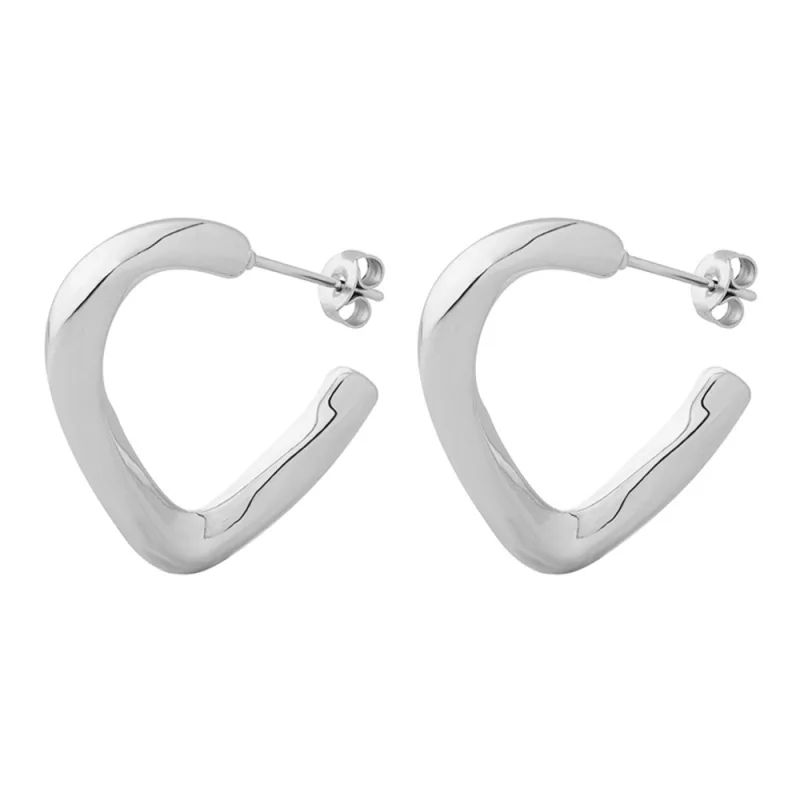 JVD Dámské ocelové náušnice na puzetku se zirkony SSSE0109XJ20000