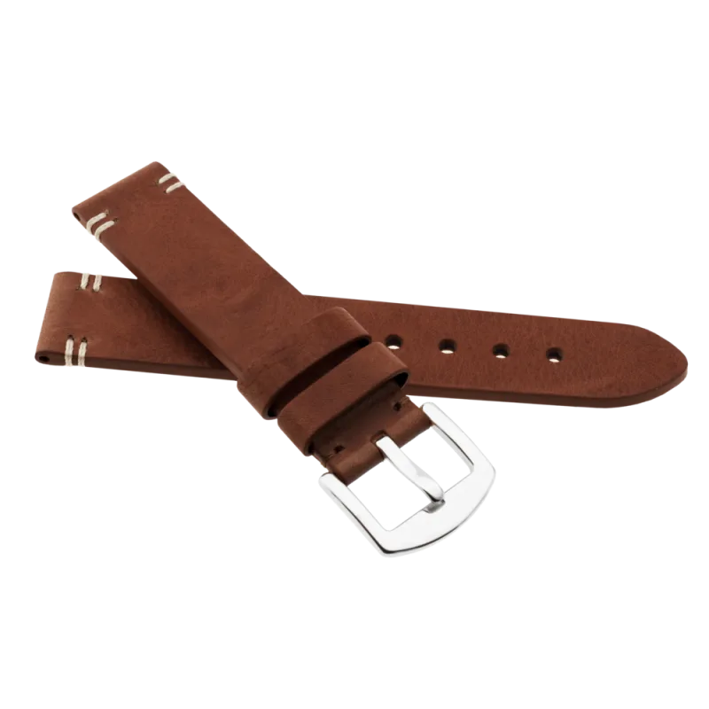 JVD Kožený unisex hnědý řemínek na hodinky R41802/24