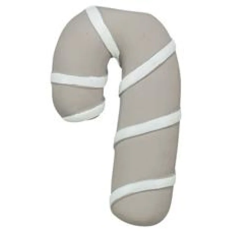 Vánoční cukrová hůlka, se zvukem, 10 cm, latex, šedobéžová 1 ks