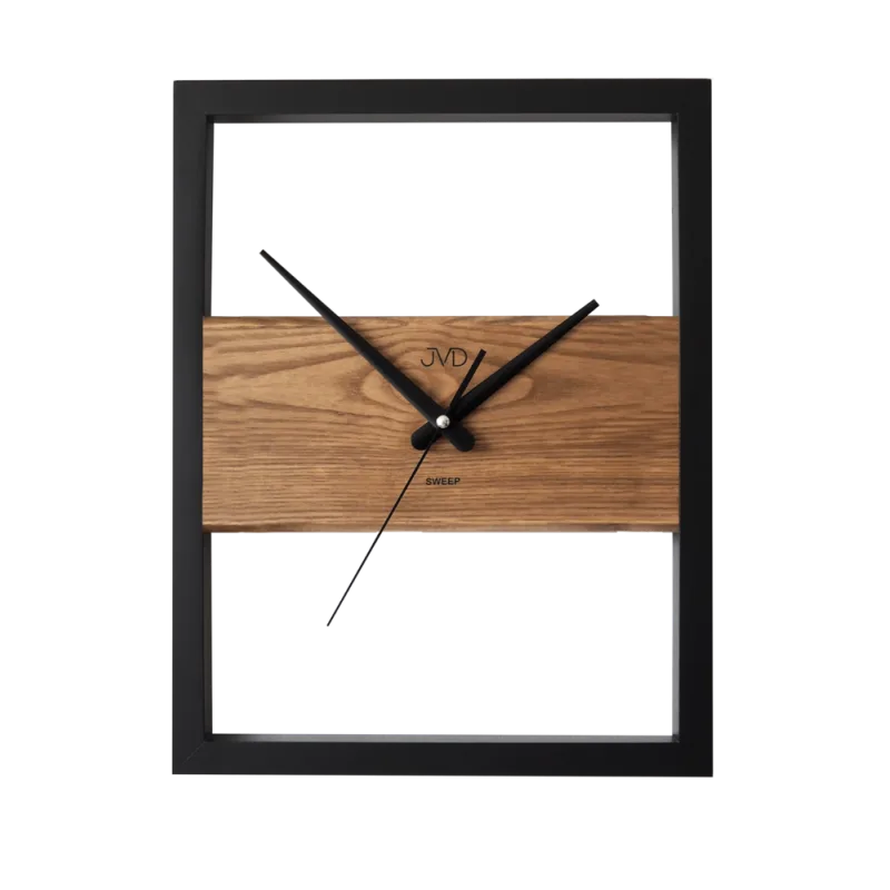 JVD Dřevěné designové hranaté tiché hodiny JVD NS22005/78XL