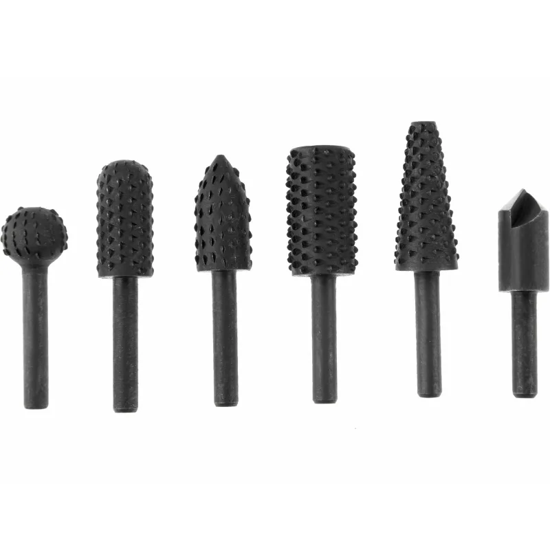 Rašple rotačné na drevo, 6-dielna sada, stopka Ø6mm, EXTOL PREMIUM