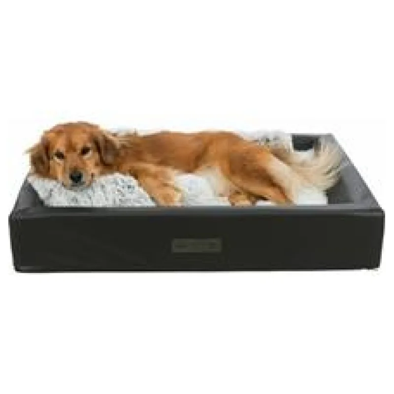 REMO Vital lůžko hranaté s okrajem, 90 x 70 cm, umělá kůže, černá