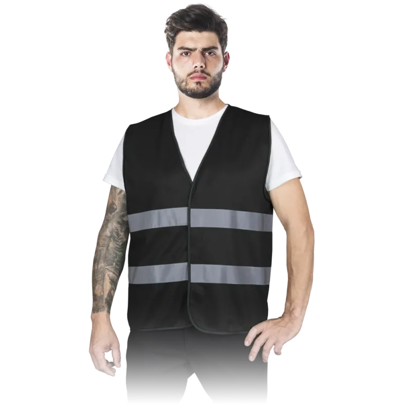 Reis KOS COLOR Pánska výstražná vesta 5 Pack Black M-3XL