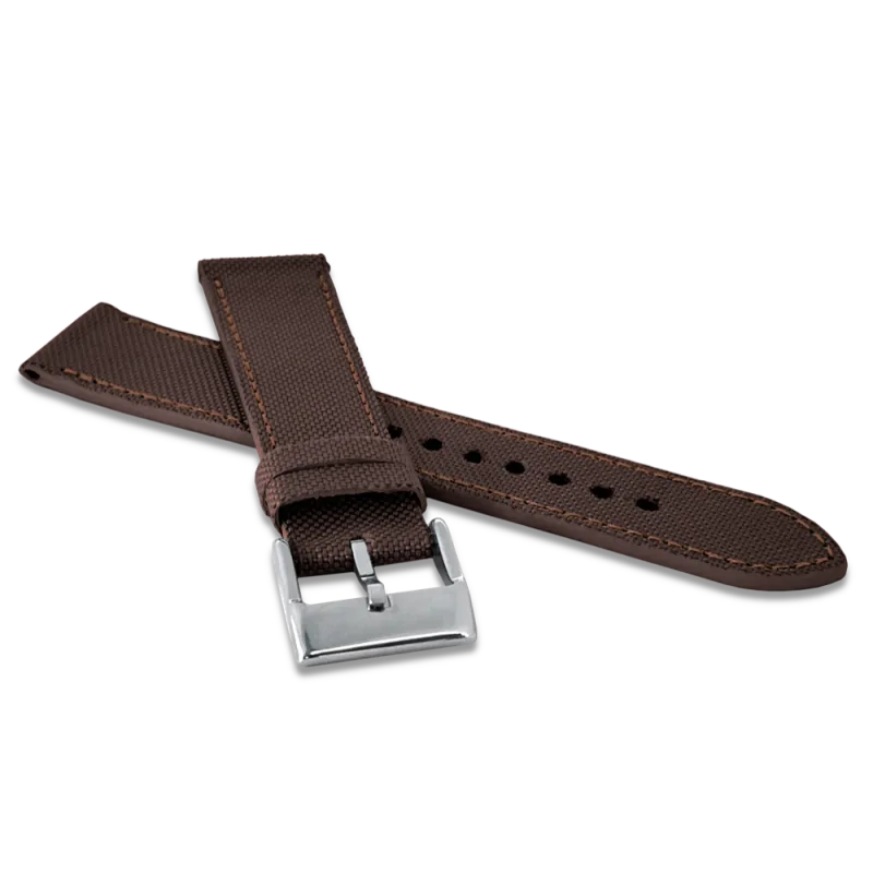 LAVVU Hnědý řemínek z nylonu a luxusní kůže Top Grain - 18 LSABC18