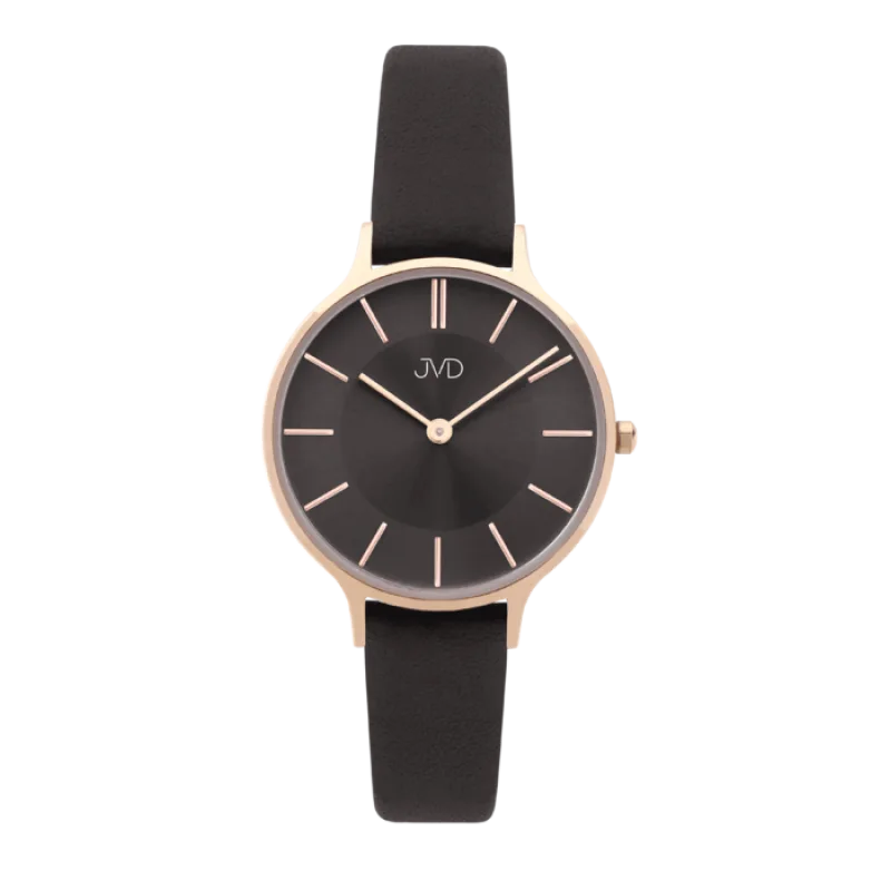 Dámské módní designové hodinky JVD JZ202.1 s řemínkem z pravé kůže