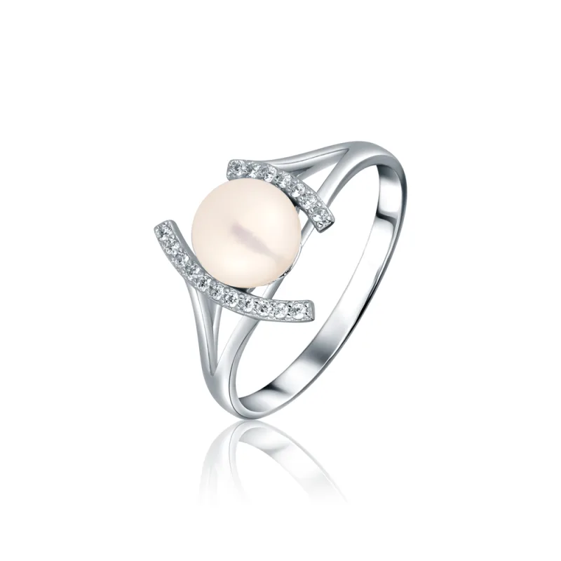 JVD Dámský stříbrný prsten s perlou SVLR0820SD2P160