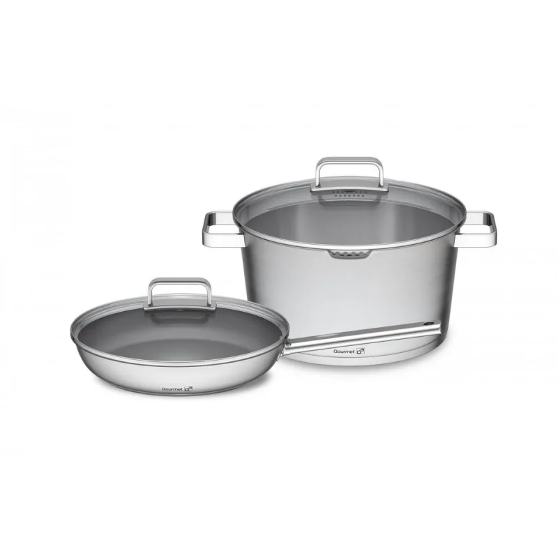 Gourmet Magic 4-dielna sada hrncov s cedidlom nerezová