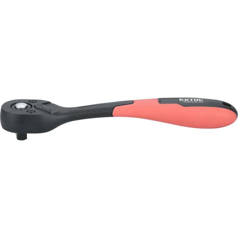 Račňa vyhnutá poplastovaná, 72 zubov, 1/4”, Crv, EXTOL PREMIUM