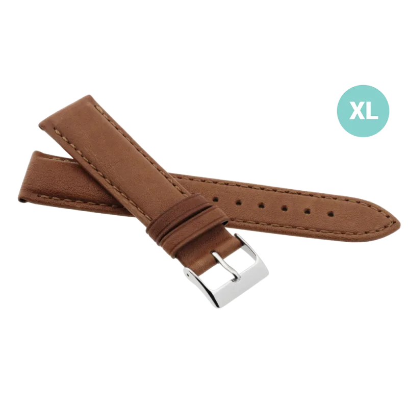 JVD Pánský hnědý kožený řemínek na hodinky R42203/22XL