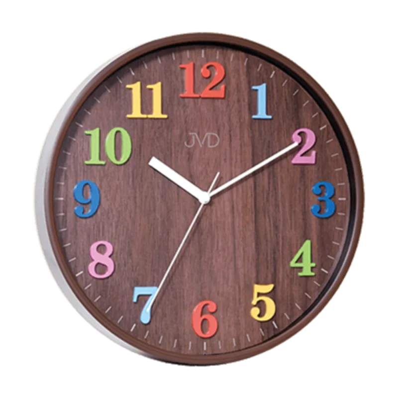 JVD Dětské barevené čitelné hodiny v dřevěném dekoru JVD HA49.2