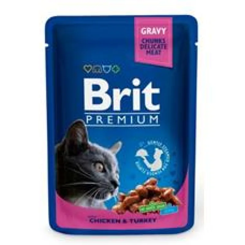 Brit Premium Cat kapsa with Chicken & Turkey 100 g - 1Ks
