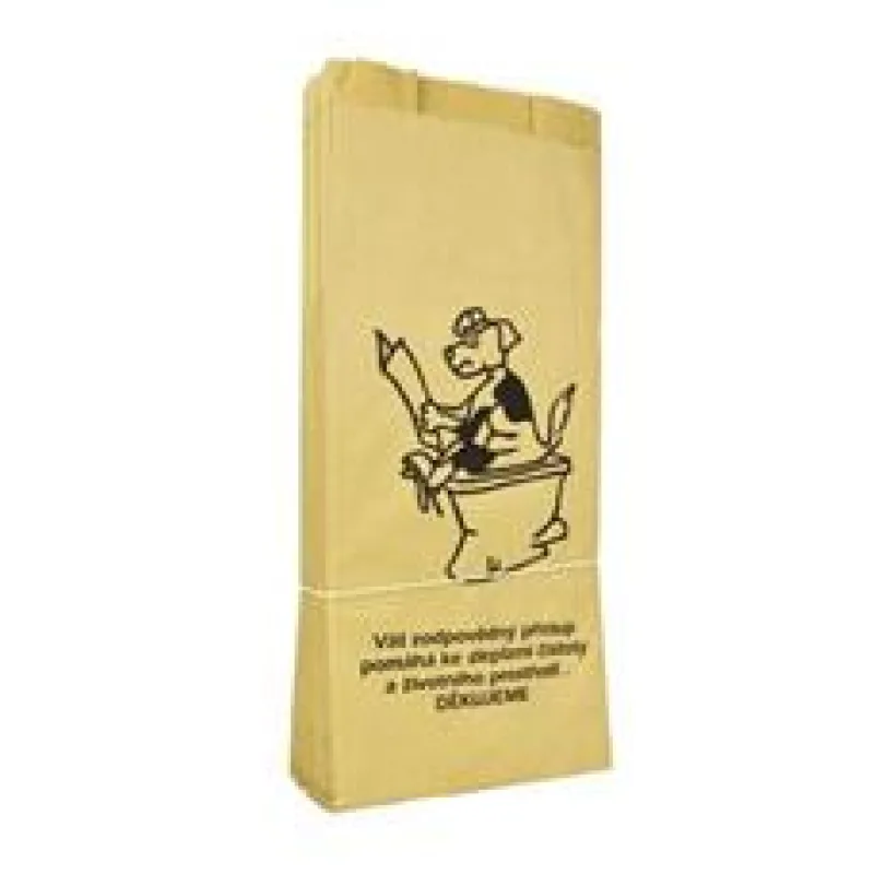 Sáčky na psí exkrementy papírové, páskované 25ks 1 ks