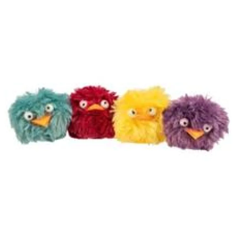 Chlupatý chrastící míček "ptáče", ø 6 cm, plyš, různé barvy 1 ks