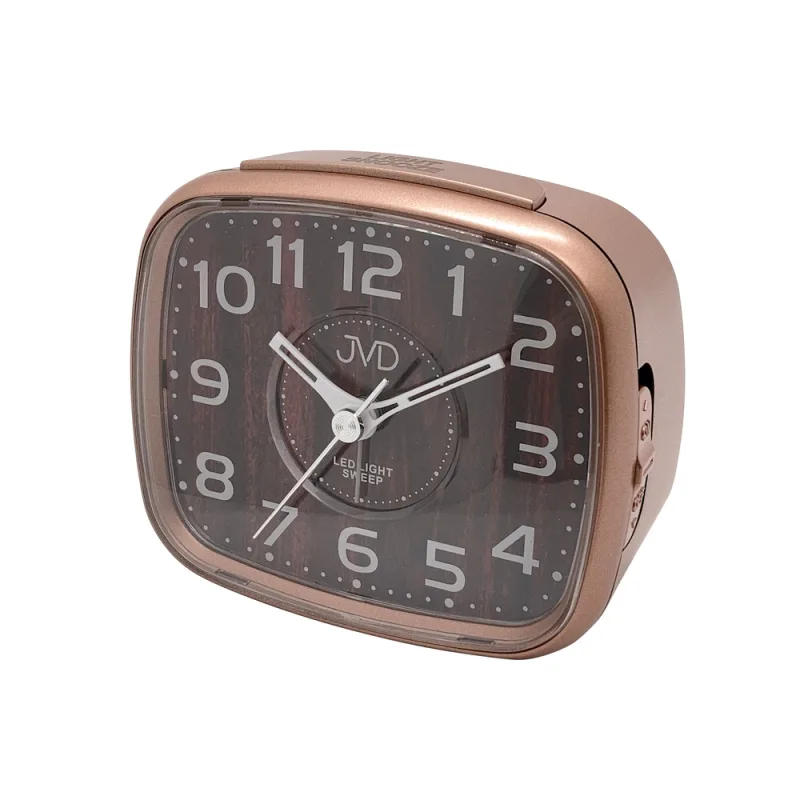 Ručkový netikající tichý budík s LED osvětlením JVD SRP003.3