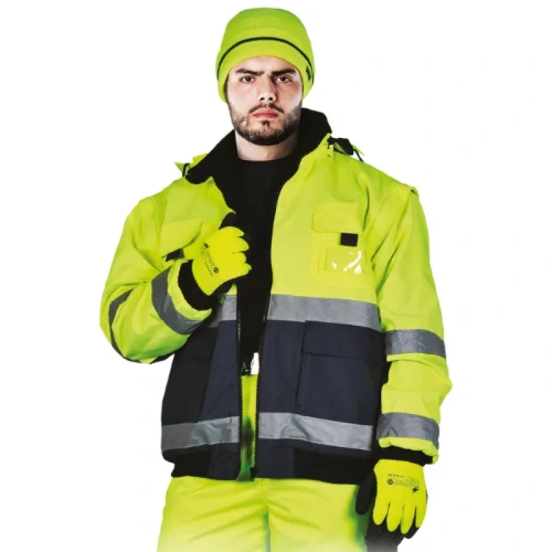 Leber&Hollman VIBER YG reflexná zimná bunda 2v1 žltá