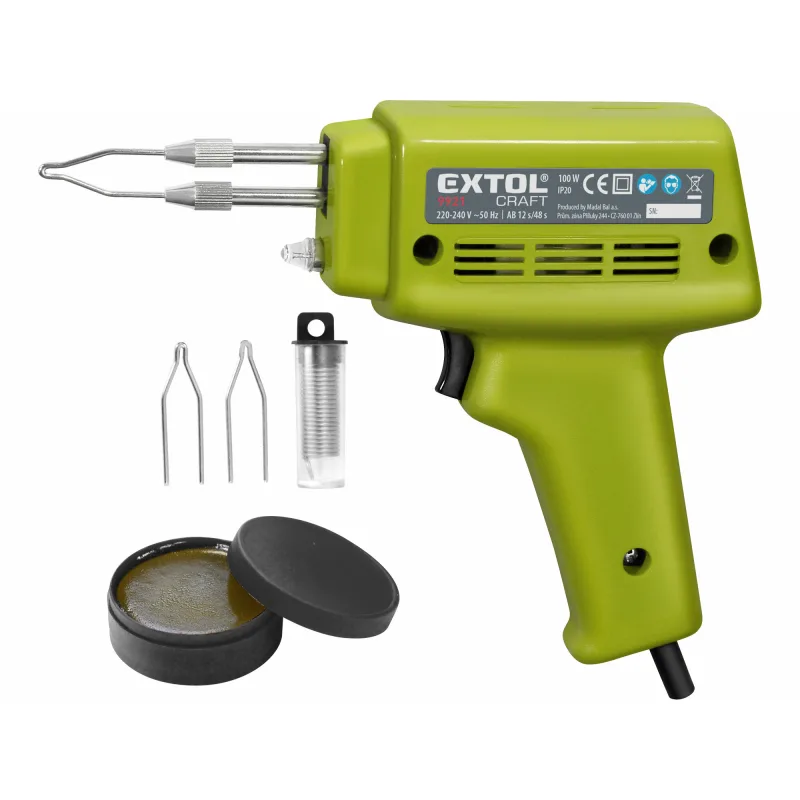 Pištoľ spájkovacia, príkon 100W, kufor, EXTOL CRAFT