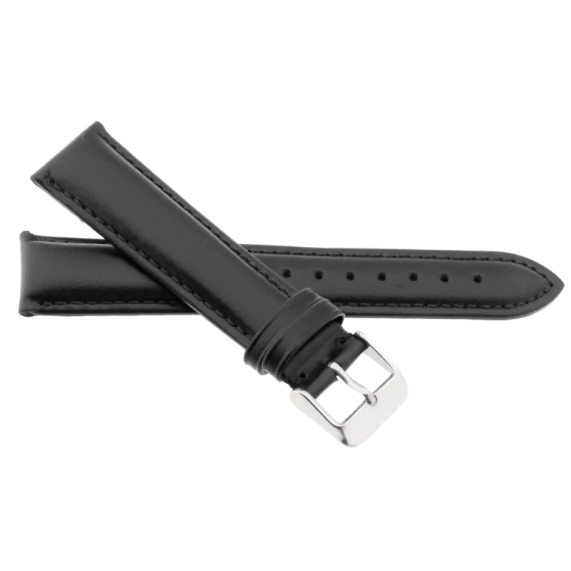 JVD Pánský černý kožený řemínek na hodinky R35001/24