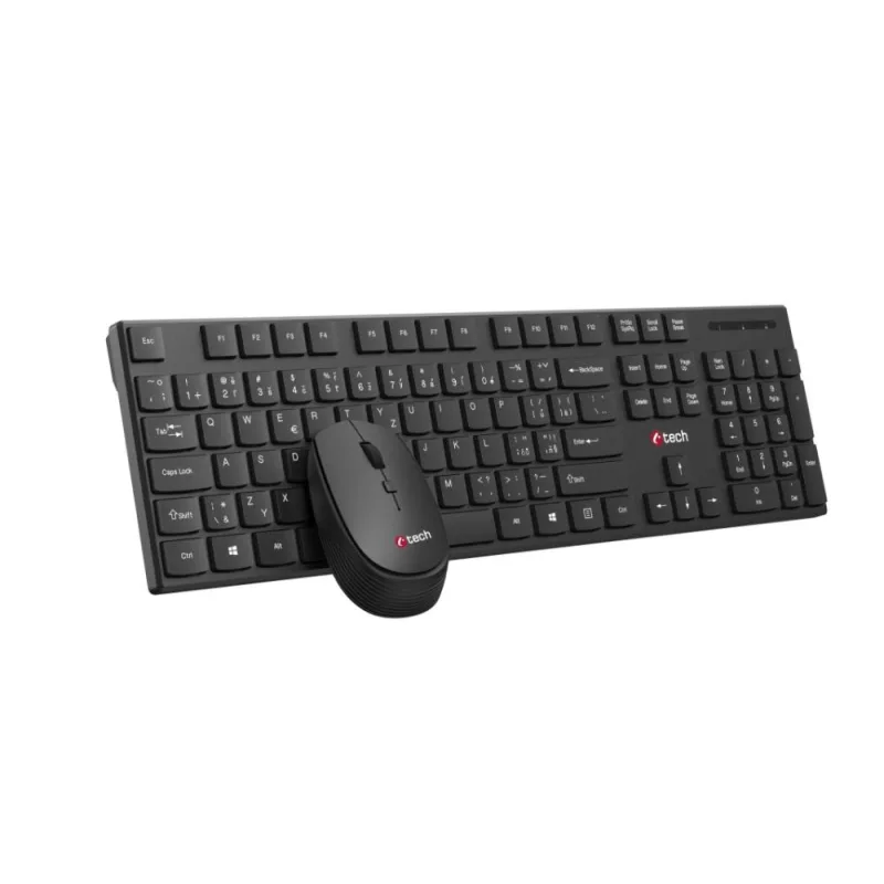 C-TECH klávesnice s myší WLKMC-03, Bezdrátový set 2.4GHz, CZ, Černá…